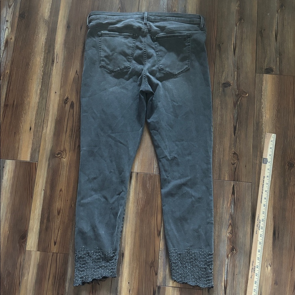 Sam Edelman ‘The Kitten’ Mid-Rise Skinny Ankle Jean - Black Frayed Sz 33 - Picture 9 of 9